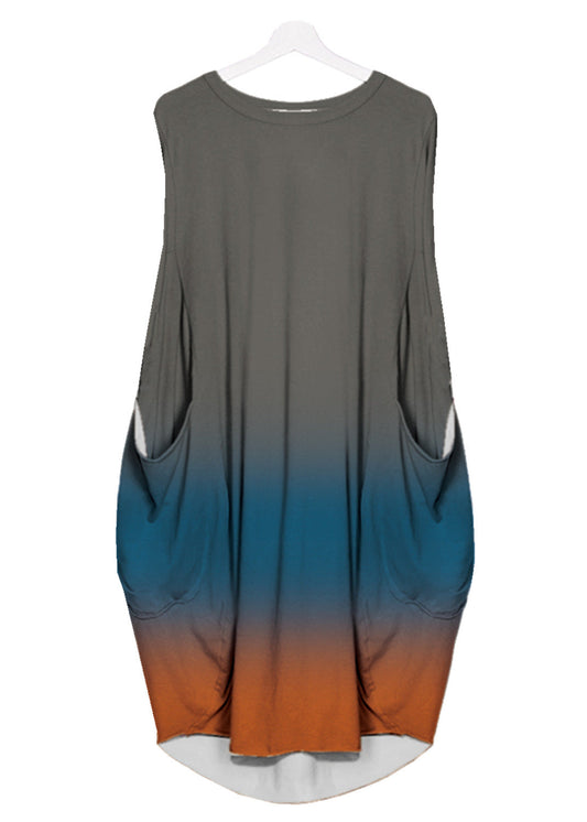 Mid-length Plus Size Printed Sleeveless Dress
