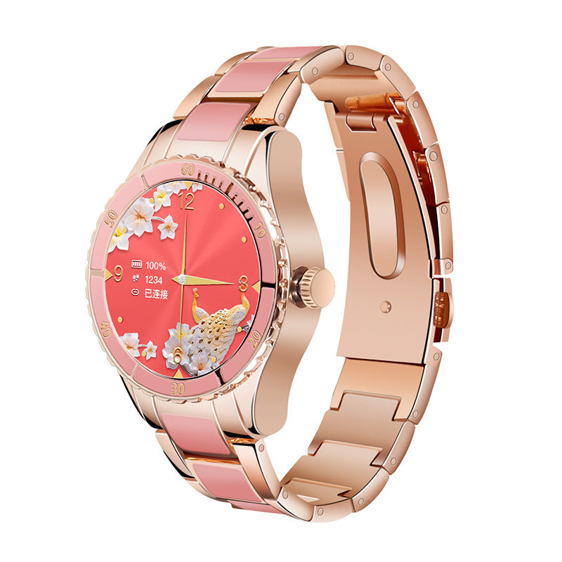 Montre Intelligente Femme Appel Bluetooth Lecteur de Musique Fréquence Cardiaque Bracelet de Sport