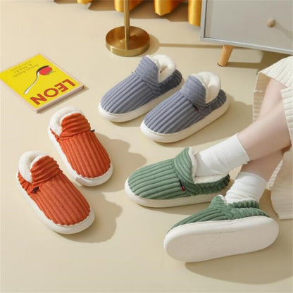 Nouvelles pantoufles en coton pour femmes Chaussons chauds en coton en peluche polaire duveteuse