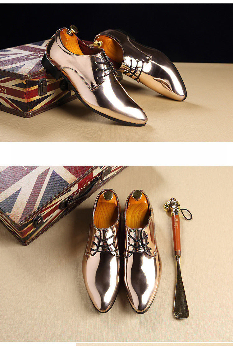 Chaussures en cuir à bout pointu britanniques pour hommes, mode, chaussures pour hommes en cuir brillant, chaussures en cuir de commerce extérieur Amazon Wish LAZADA