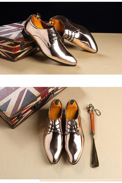 Chaussures en cuir à bout pointu britanniques pour hommes, mode, chaussures pour hommes en cuir brillant, chaussures en cuir de commerce extérieur Amazon Wish LAZADA