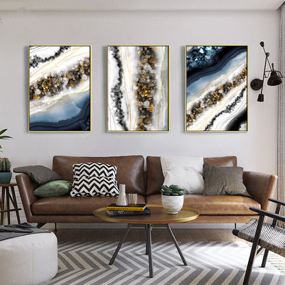 Modern Wall Art Canvas Painting Abstract Marble Crystal Lines Living Room Decor