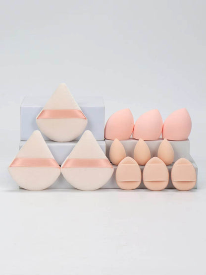 Lot de 12 éponges de maquillage – Houppettes, mini-coussins, éponges beauté pour tous les usages