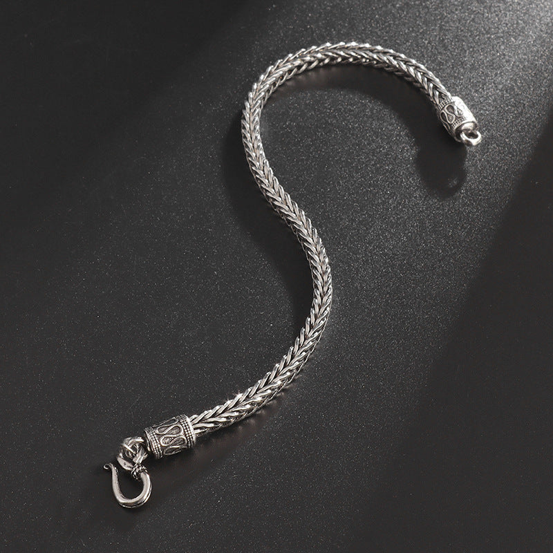 Bracelet personnalisé de style rétro en acier inoxydable pour hommes