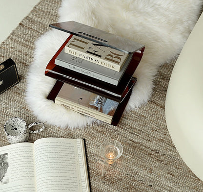 Acrylic Decorative Bookstand Retro W-shaped Storage Rack