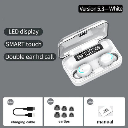 F9-5C Wireless Bluetooth Earphones – 9D Stereo, Waterproof, Noise Cancelling