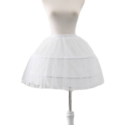 Black Lolita Petticoat Skirt | Kids 42cm Voluminous Tulle Underskirt for Dress-Up & Performance