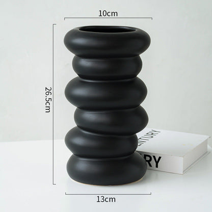 Modern Minimalist Creative And Slightly Luxury Silver Vase Ceramic Ins Style