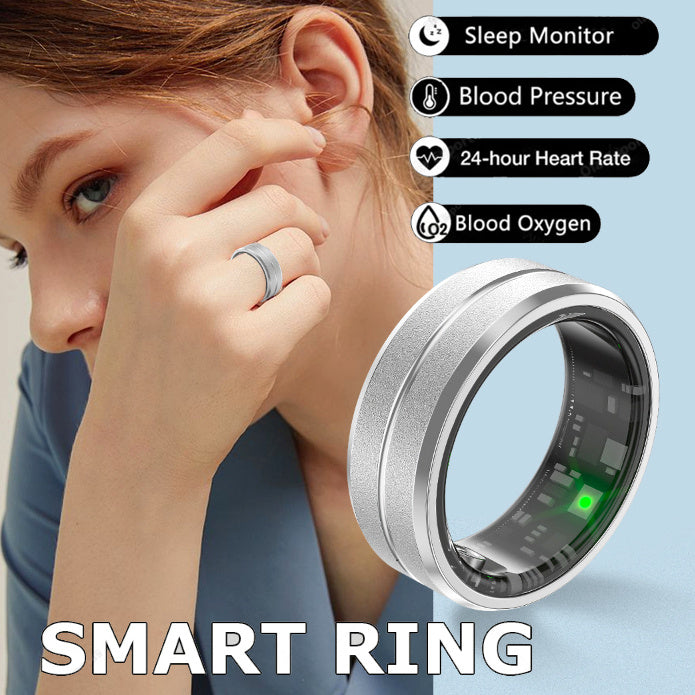 Bague connectée 2024 pour hommes et femmes, surveillance de la fréquence cardiaque et de l'oxygène sanguin, modes multisports, étanche IP68, pour Android et iOS