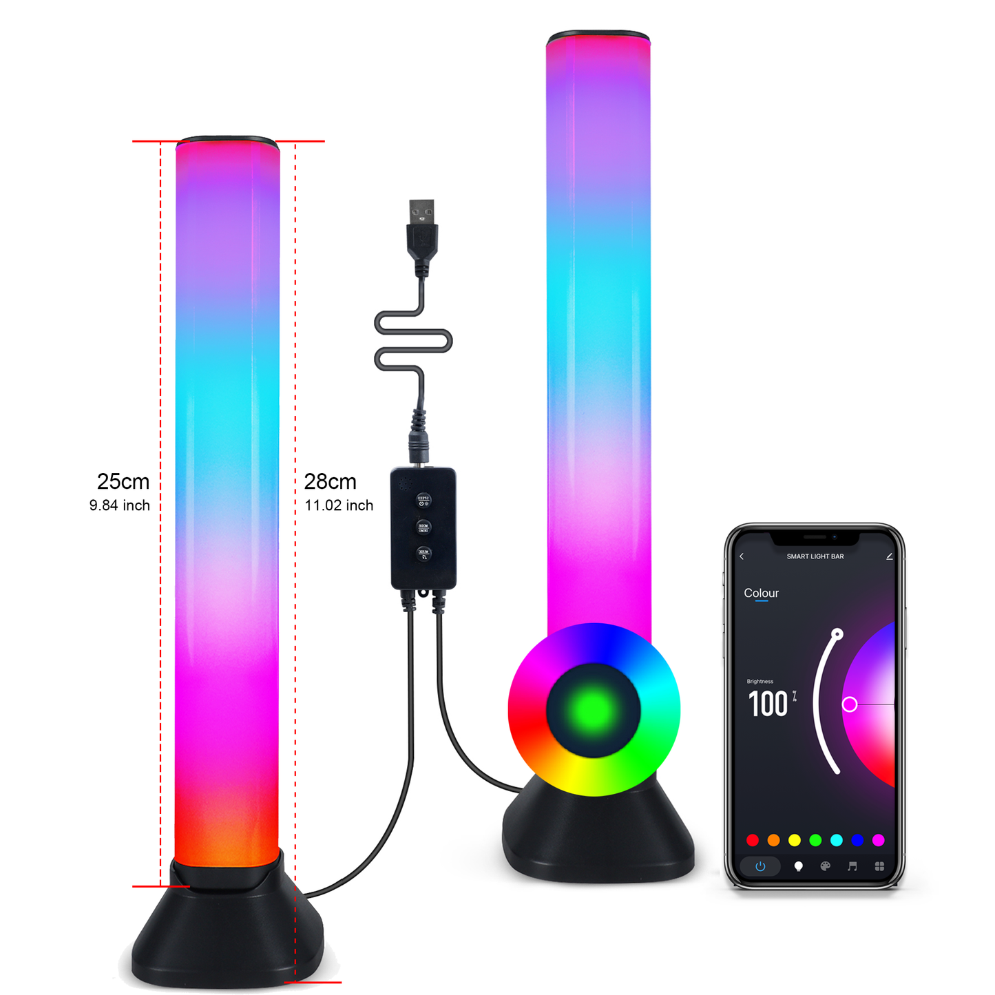 Luz ambiental de música RGB W Bluetooth Tuya