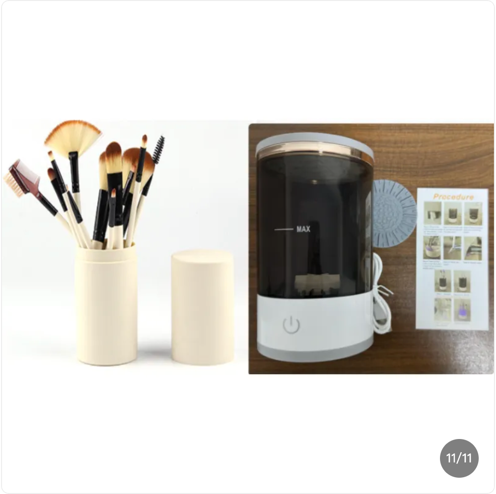 Makeup Brush Cleaner – Electric Rechargeable Brush Spinner for Fast, Effortless Cleaning & Drying