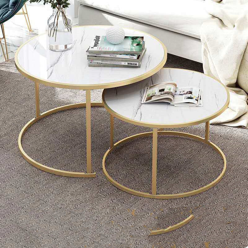 Table basse ronde combinée pour canapé de hall