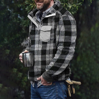 Vêtements à carreaux double face en fourrure pour vêtements pull transfrontalier mode décontractée en peluche