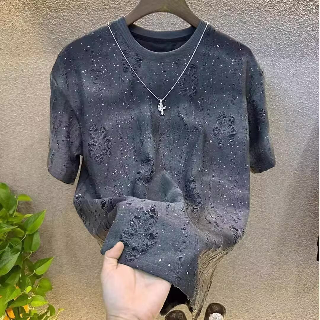 American-style Heavy Short-sleeved T-shirt Men's Summer High Sense