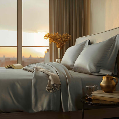 Parure de taies d'oreiller en satin de luxe australien