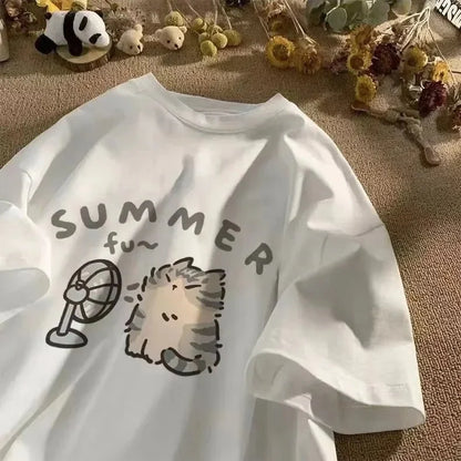 Fan Cat and Women Pure T-shirt