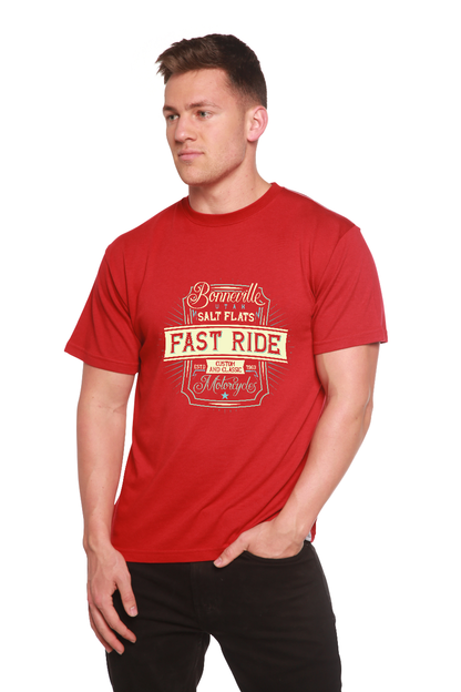 T-shirt graphique à manches courtes en viscose de bambou/coton biologique Fast Ride pour homme
