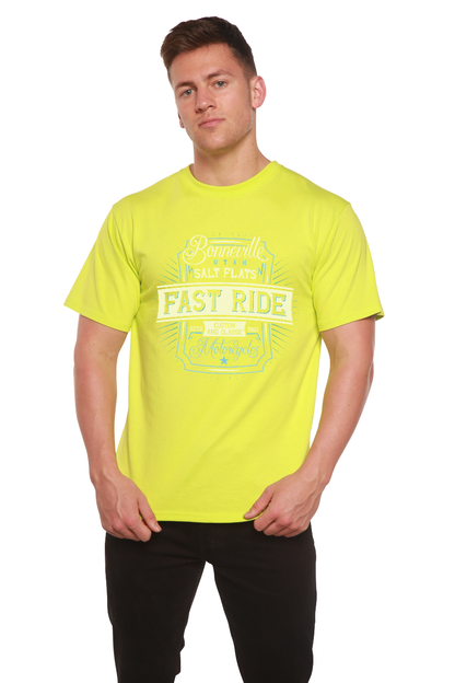 T-shirt graphique à manches courtes en viscose de bambou/coton biologique Fast Ride pour homme