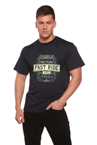 T-shirt graphique à manches courtes en viscose de bambou/coton biologique Fast Ride pour homme