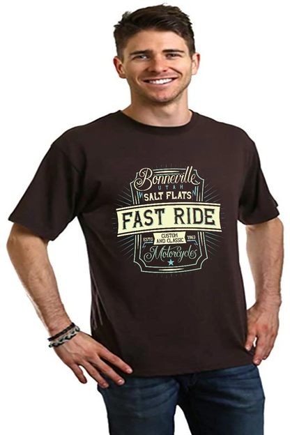 T-shirt graphique à manches courtes en viscose de bambou/coton biologique Fast Ride pour homme