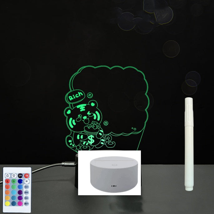 Tableau de messages manuscrits en acrylique 3D avec lumière LED