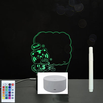 Tableau de messages manuscrits en acrylique 3D avec lumière LED
