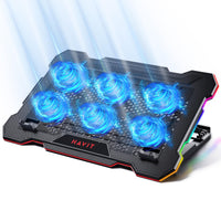 Laptop Cooling Pad – 6-Fan RGB Stand for Gaming & Work
