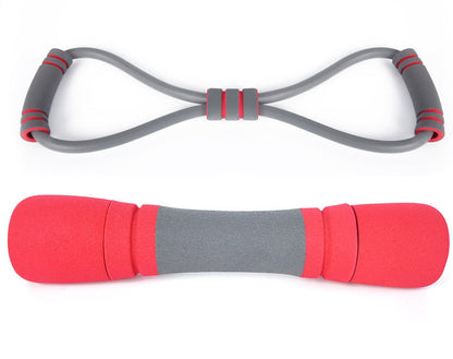 Ensemble d'équipement de fitness pour femmes : Corde à sauter, extenseur de poitrine à ressort, haltère