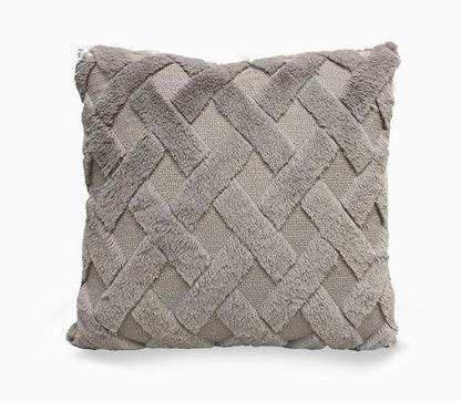 Plush Solid Color Sofa Pillowcase Living Room Cushion