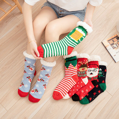 Household Fashionable Winter Christmas Floor Socks