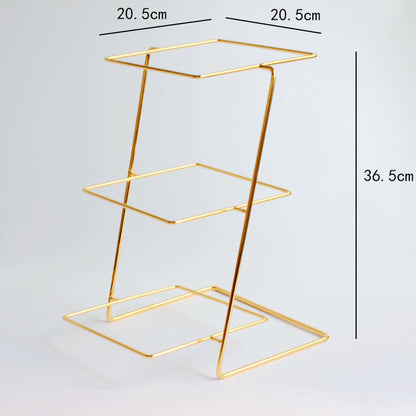 Ceramic Gold Plated Ceramic Dessert Tray Table Display Rack