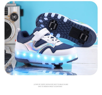 Chaussures de Skate à roulettes (deux roues) pour garçons et filles Heelys en maille