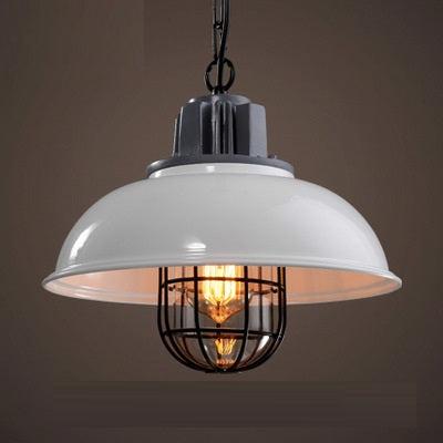 Candelabro colgante de una sola cabeza con pantalla de olla de hierro de estilo retro para mesa de comedor de restaurante