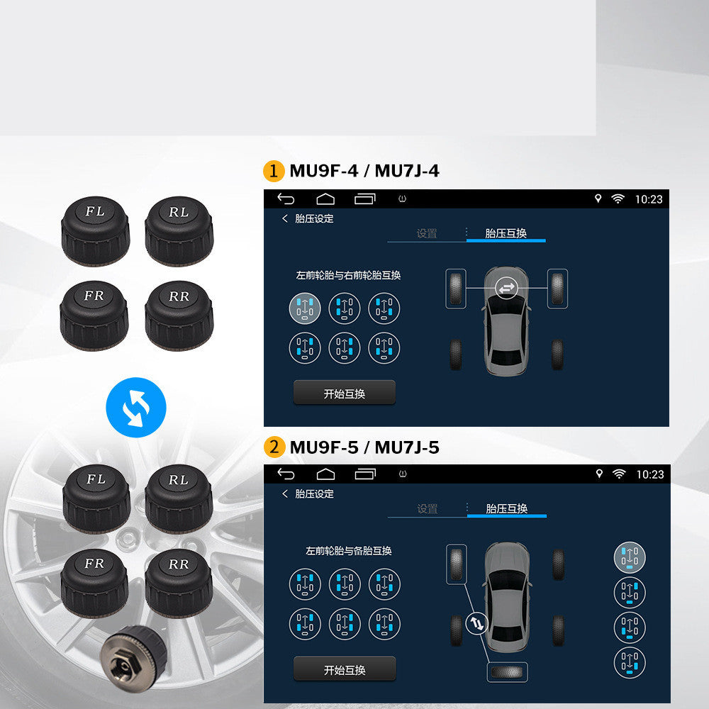 Monitor de presión de neumáticos Android para coche