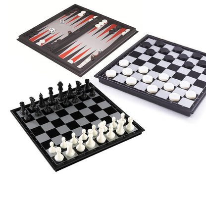 Ajedrez, Damas y Backgammon Magnéticos Tres en Uno
