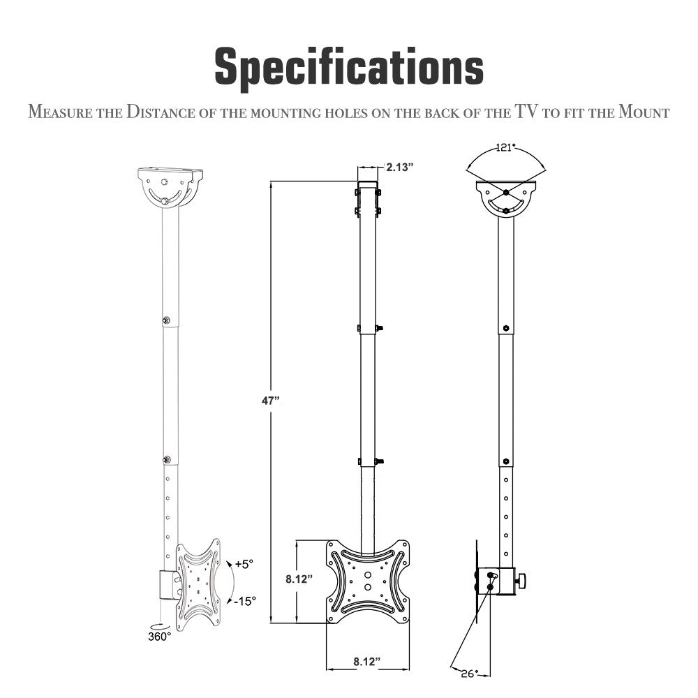 Tv Ceiling Bracket Length Apparel