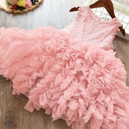 Jupe gâteau multicouche en filet pour fille - Robe de petite fille tendance