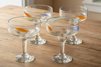 Set of 4 (16 oz) Hand Blown Mexican Margarita Glasses