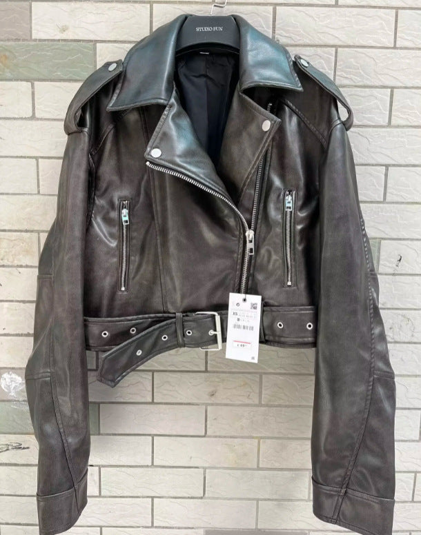 Blouson de moto en textile court