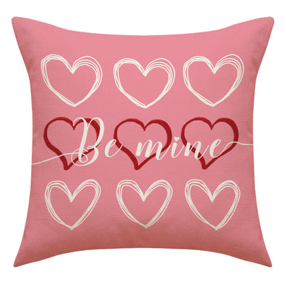 Love Heart Pillow Cover Valentine's Day Letter Printing Throw Pillowcase