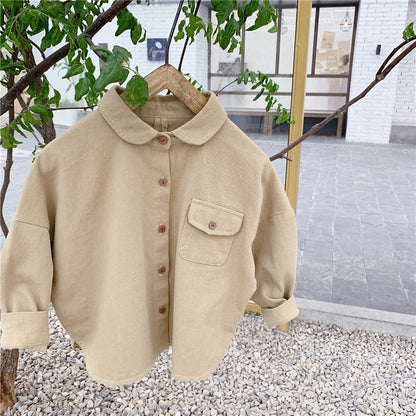 Girls Korean Style Autumn Embroidered Shirt