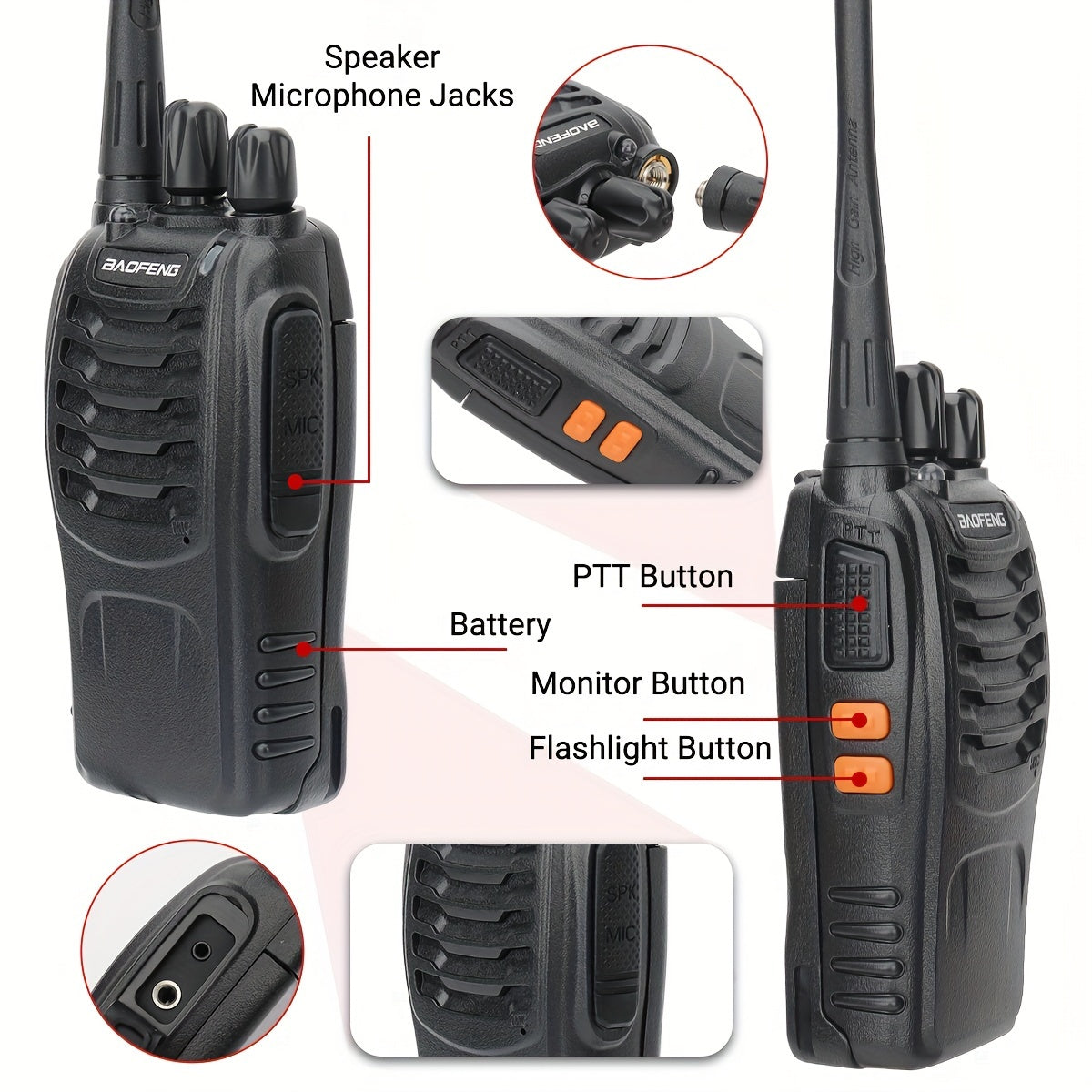 Talkies-walkies longue portée pour adultes, radios bidirectionnelles rechargeables avec oreillettes