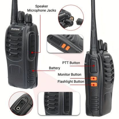 Long Range Walkie Talkies for Adults, Rechargeable 2-Way Radios with Earpieces