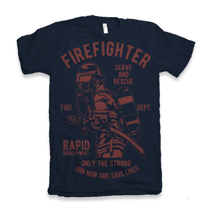 T-shirt graphique à manches courtes en viscose de bambou et coton biologique pour homme du service des pompiers