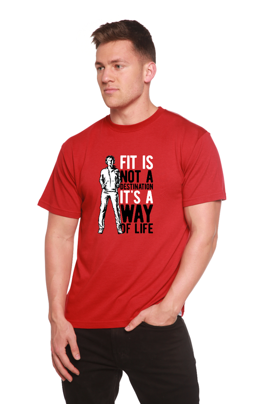 Le sport n'est pas une destination - T-shirt graphique à manches courtes en bambou/coton bio pour homme