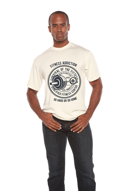 T-shirt graphique à manches courtes en bambou/viscose et coton biologique pour homme Fitness Addiction