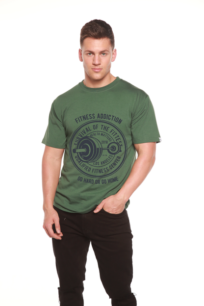 T-shirt graphique à manches courtes en bambou/viscose et coton biologique pour homme Fitness Addiction