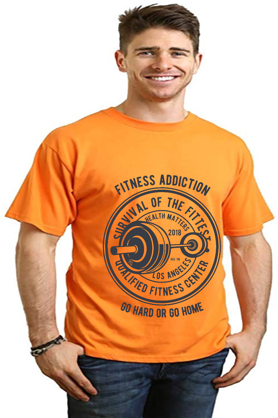 T-shirt graphique à manches courtes en bambou/viscose et coton biologique pour homme Fitness Addiction