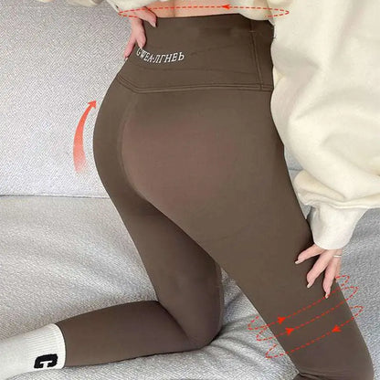 Fleece Thickened Winter Shark Pants High Waist Leggings