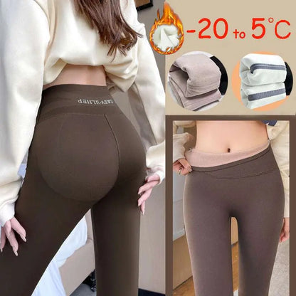Fleece Thickened Winter Shark Pants High Waist Leggings